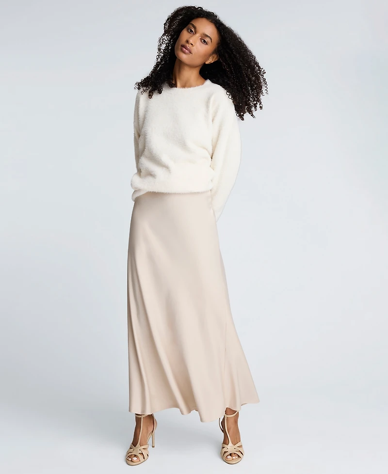 Kenneth Cole Women's Textured Charmeuse Bias Flared Maxi Skirt