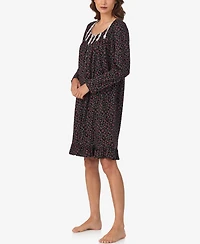 Eileen West Women's Long Sleeve Short Nightgown
