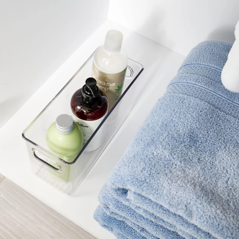 iDesign Set of 4 Pantry Storage Bins with Handles - Clear