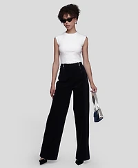 Avec Les Filles Women's Double-Zipper Wide-Leg Pants