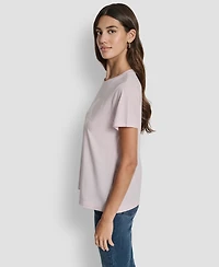 Dkny Jeans Women's Embellished Logo Detail Crewneck T-Shirt