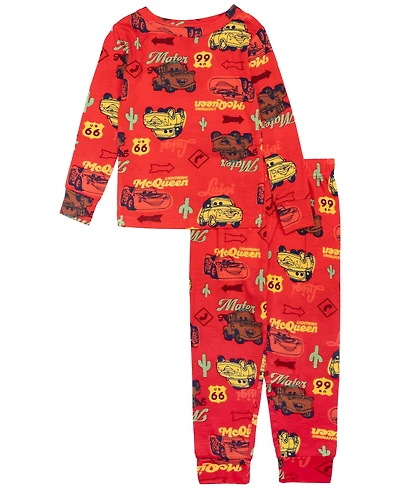 Cars Boys Toddler 2T-4T 2-Piece Printed Tight Fit Top and Jogger Pajama Set