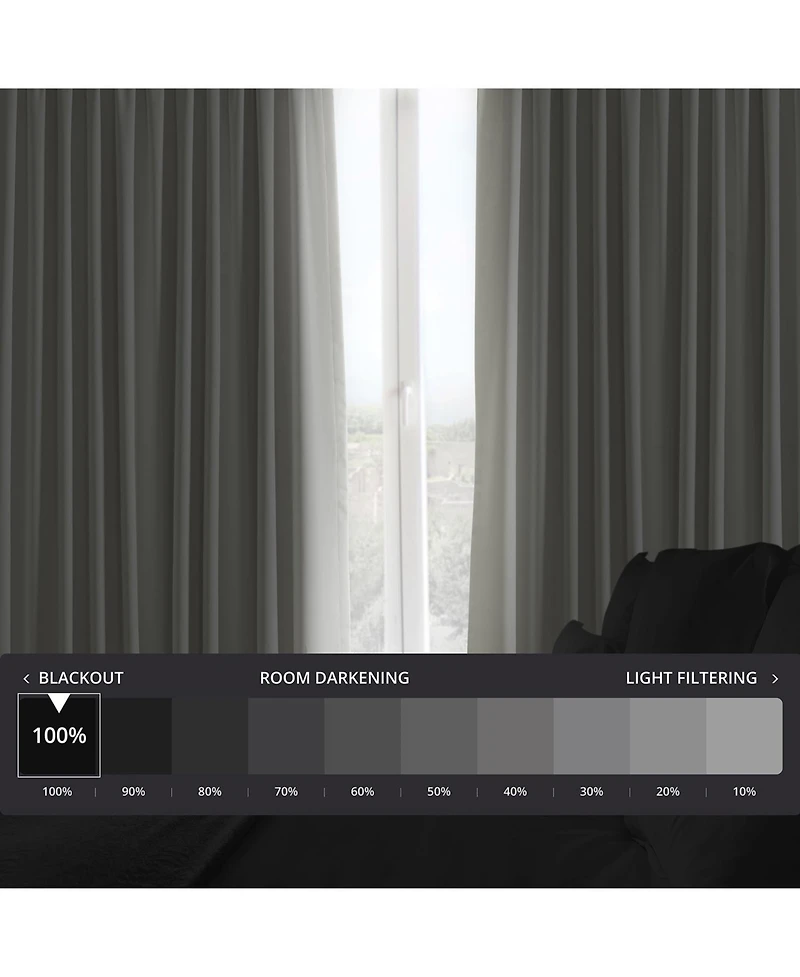 Half Price Drapes Off White Extra Wide Performance Linen Hotel Blackout Curtain