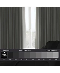 Half Price Drapes Off White Extra Wide Performance Linen Hotel Blackout Curtain