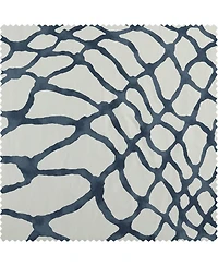 Half Price Drapes Ellis Blue Abstract Printed Cotton Room Darkening Curtain