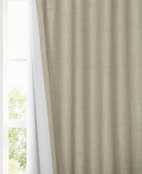 Half Price Drapes Light Beige Performance Linen Hotel Blackout Curtain