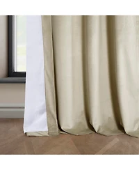Half Price Drapes Angora Beige Signature Plush Velvet Hotel Blackout Curtain