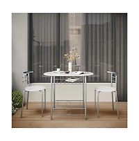 Yaheetech, 3-Piece Set, Metal Frame, Compact Dining Table with 2 Chairs