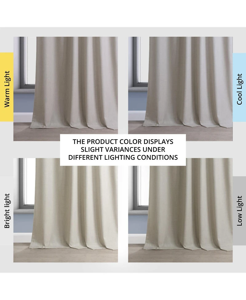 Half Price Drapes Light Beige Performance Linen Hotel Blackout Curtain