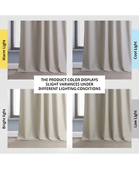 Half Price Drapes Light Beige Performance Linen Hotel Blackout Curtain