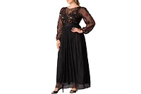 Kiyonna Plus Eternal Embroidered Bodice Evening Gown