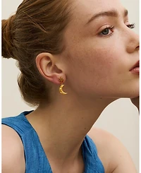 Ottoman Hands Star and Moon Drop Earrings