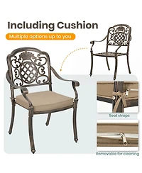 Stackable Aluminum Outdoor Dining Armchairs Set of 2