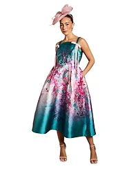 Coast Women's Strappy Bow Detail Twill Midi Dress