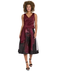 Muse Women's Asymmetrical Pleated V-Neck Top