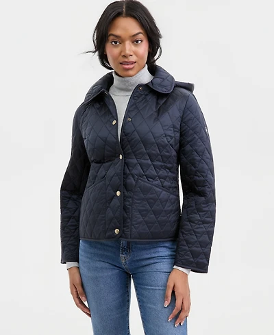 Michael Kors Women's Short Hooded Quilted Coat