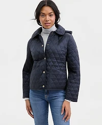 Michael Kors Women's Short Hooded Quilted Coat