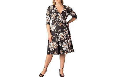 Kiyonna Plus Signature Print Wrap Dress