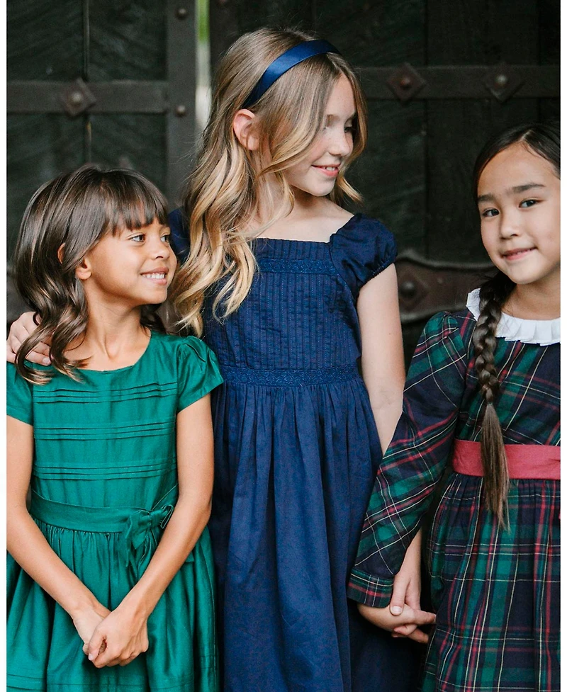 Hope & Henry Toddler Girls Organic Puff Sleeve Pintuck Sateen Party Dress