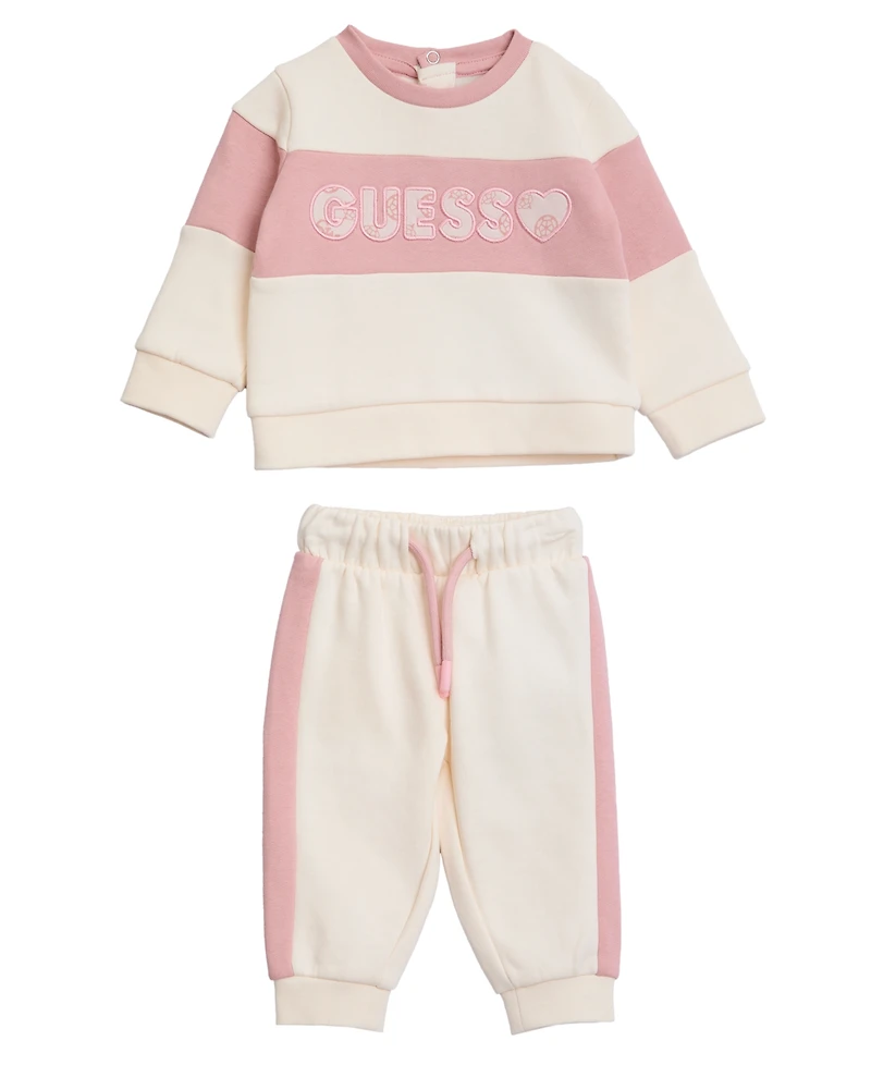 Guess Baby Girls 2-Piece Long-Sleeve Sweatshirt and Sweatpants Set