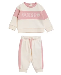 Guess Baby Girls 2-Piece Long-Sleeve Sweatshirt and Sweatpants Set