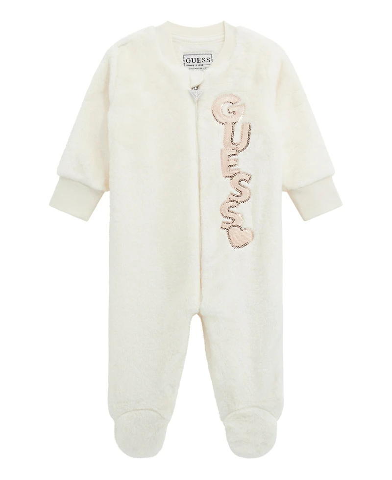 Guess Baby Girls Plush Round Neck Coverall