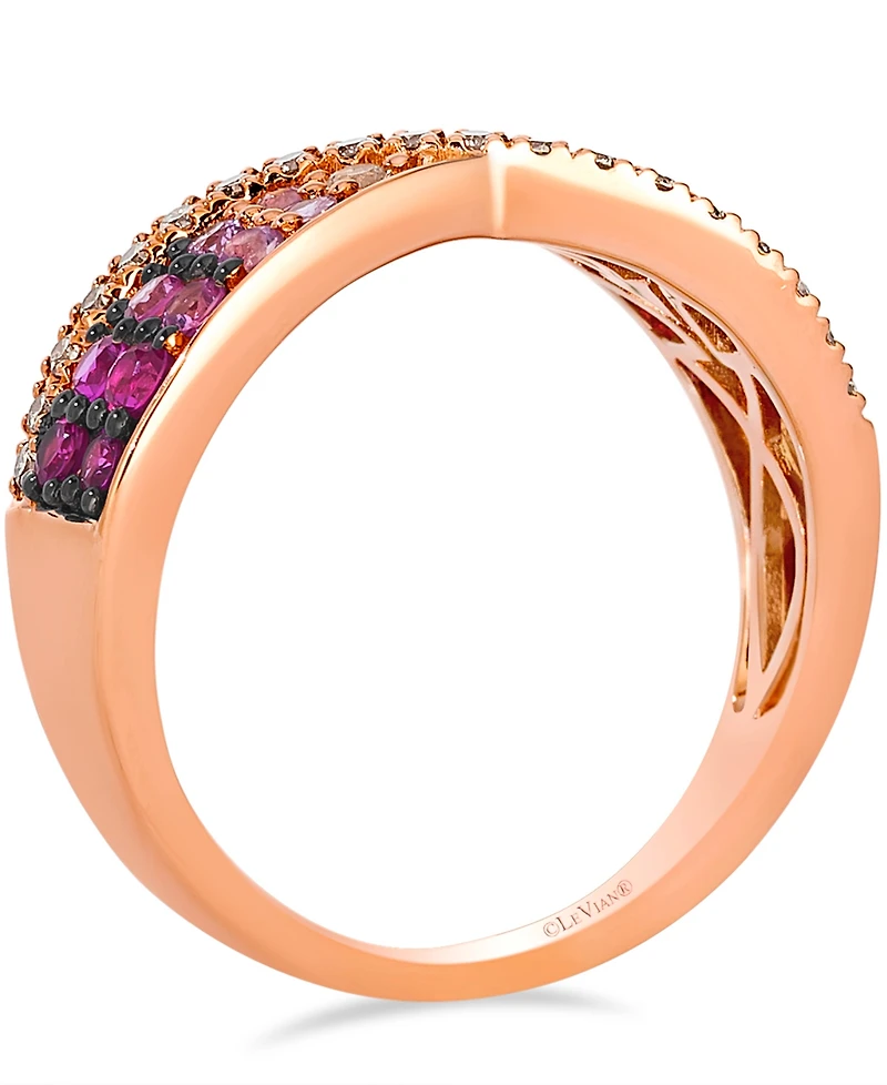 Le Vian White Sapphires (0.05 ct. t.w.), Pink Sapphire (0.66 ct. t.w.), and Nude Diamond (0.19 ct. t.w.) Ring in 14K Strawberry Gold