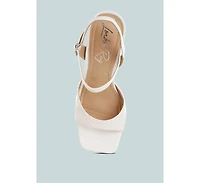 Elana Textured Faux Leather Heels