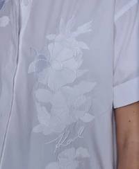 Karl Lagerfeld Paris Women's Solid Floral Top