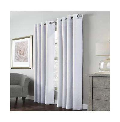 Habitat Margaret Light Filtering Richly Woven Textured Pattern Daytime Privacy Grommet Curtain Panel 52" x 108" White