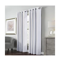 Habitat Margaret Light Filtering Richly Woven Textured Pattern Daytime Privacy Grommet Curtain Panel 52" x 108" White