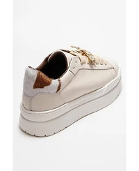 Forever & Always Shoes Laren Leather Buckle Sneakers (Women)