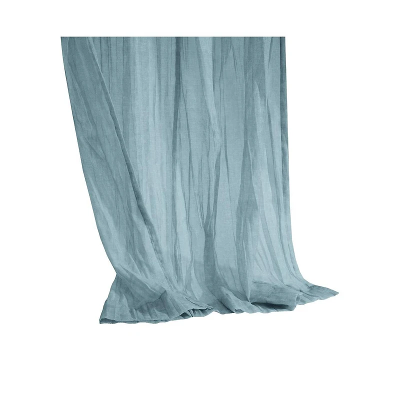 Habitat Paloma Sheer Dual Header Stylish and Functional Curtain Panel 52" x 108" Blue