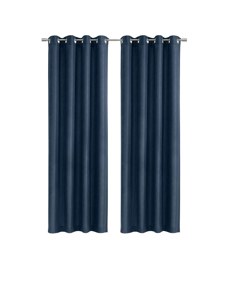 Habitat Abstract Light Filtering Energy Efficeint Grommet Curtain Panel for Windows 52" x 95" Navy