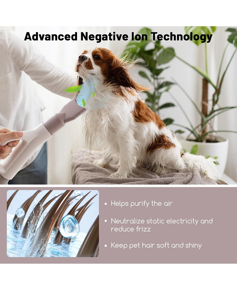 Gymax Dog Dryer Pet Hair Blower w/Negative Ion Function Led Screen Temperature Control
