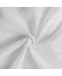 Habitat 100% Polyester Selina Sheer Grommet Leaf Embroidered Curtain Panel 52" x 95" White