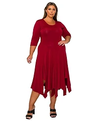 L I V D Plus Shay Handkerchief Hem Dress