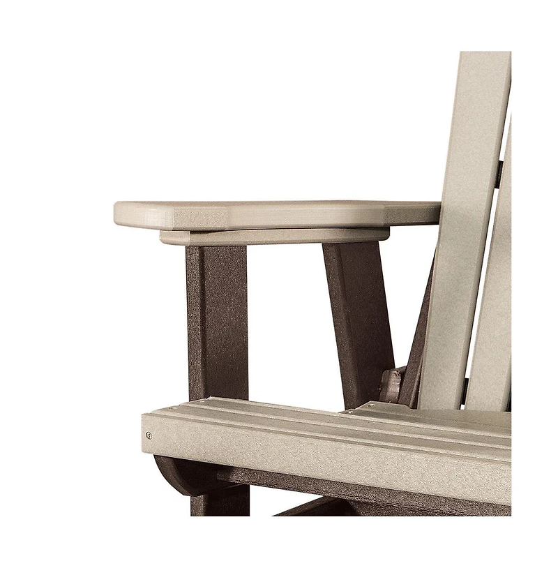 American Furniture Classics Fan Back Balcony Glider Made in the Usa- Weatherwood, Tudor Brown