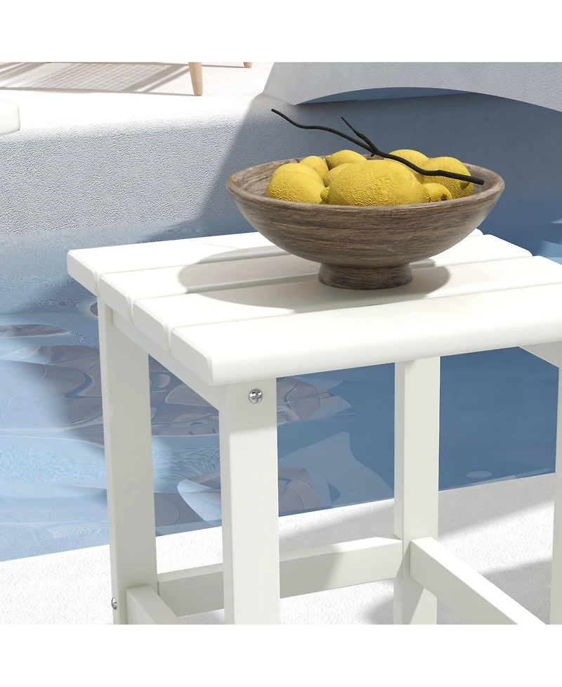 Outsunny 15" Adirondack Patio Side Table, Hdpe,