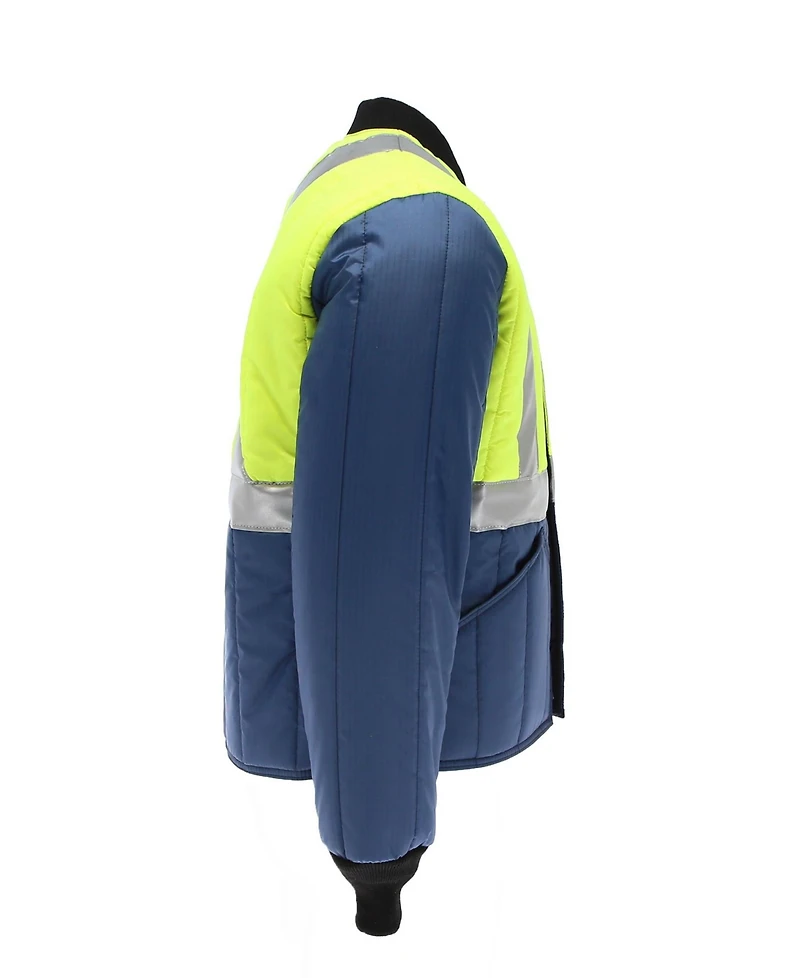 RefrigiWear Men's HiVis Cooler Wear Jacket- High-Visibility, Insulated, Work Coat for Cold Storage