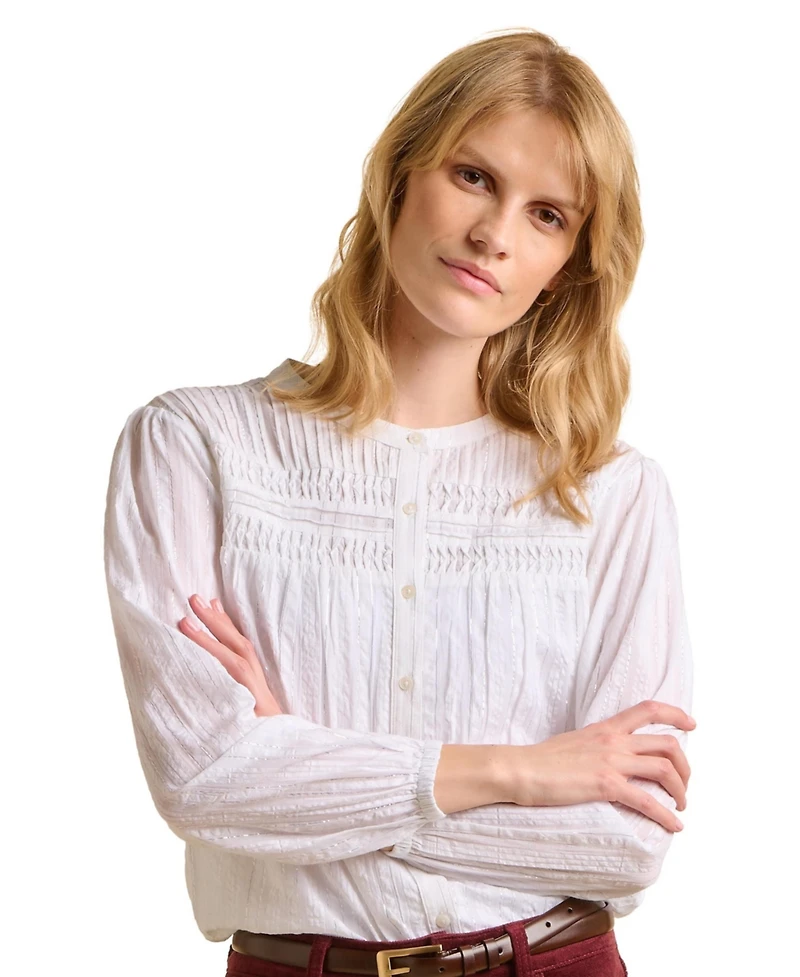 Brakeburn Women's Angelica Long Sleeve Round Neck Shirt