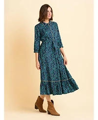 Brakeburn Women's Skye 3/4 Sleeve Shirt Midi Dress