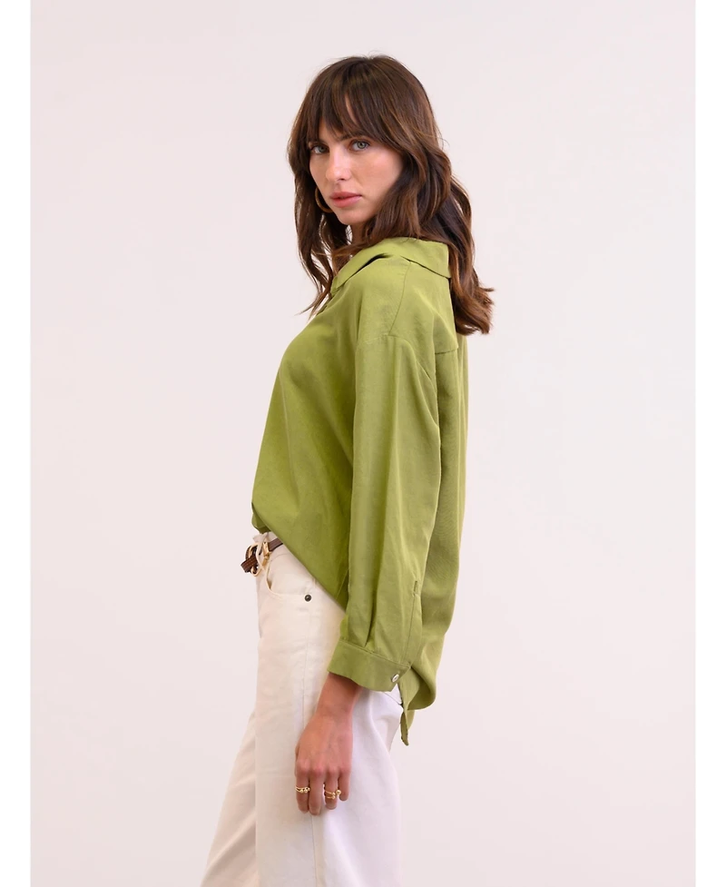 Celtic & Co. Women's Linen Blend Relaxed Blouse