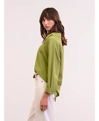 Celtic & Co. Women's Linen Blend Relaxed Blouse