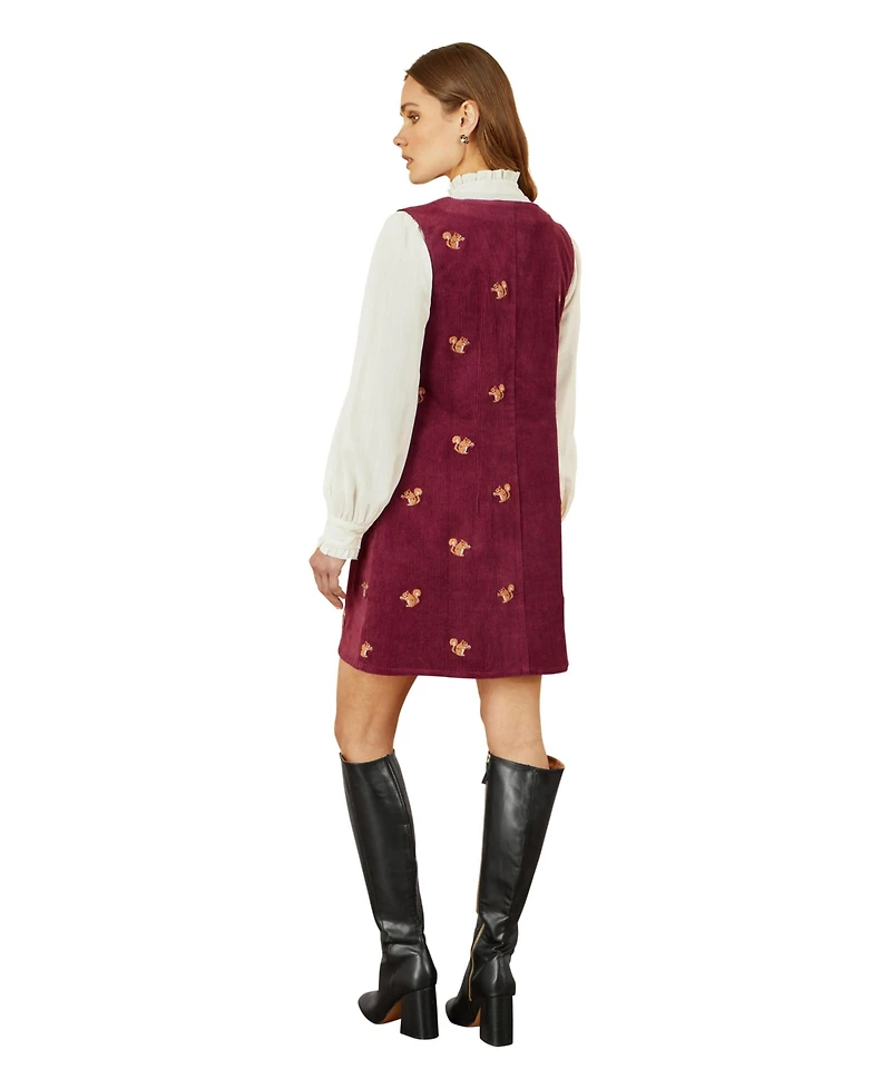 Yumi Women's Cord Tunic Dress With Pockets