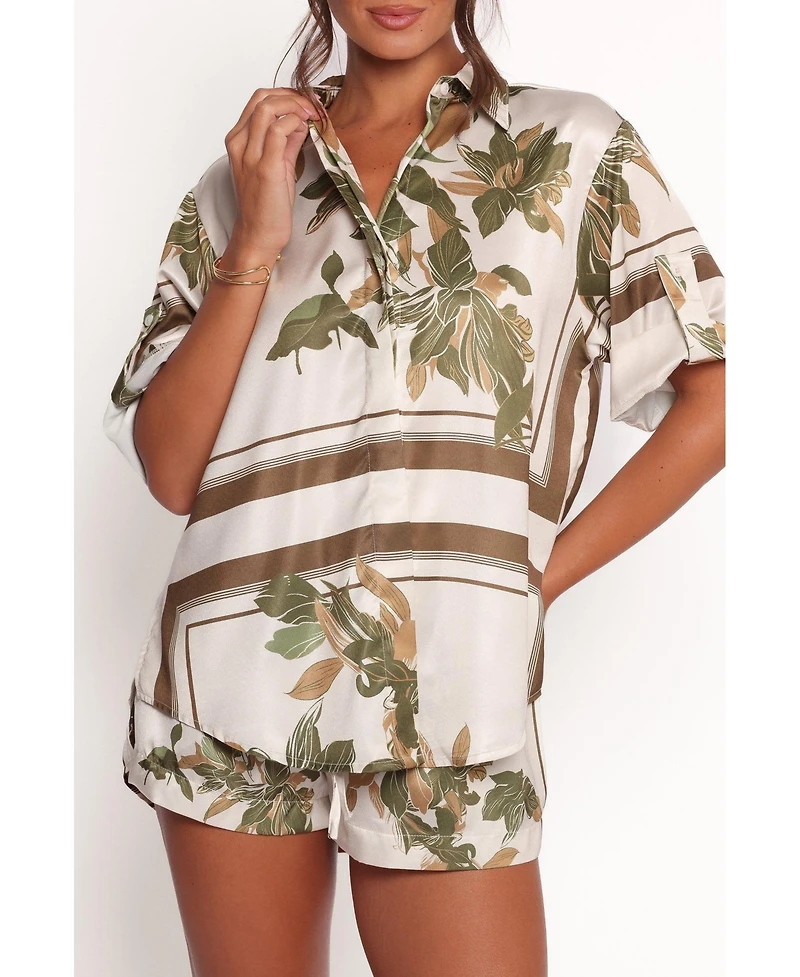 Petal and Pup Lara Shirt - Pink Print S