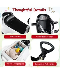 Costway Baby 3-in-1 Sliding Walker w/ Adjustable Canopy Horn Music & Light