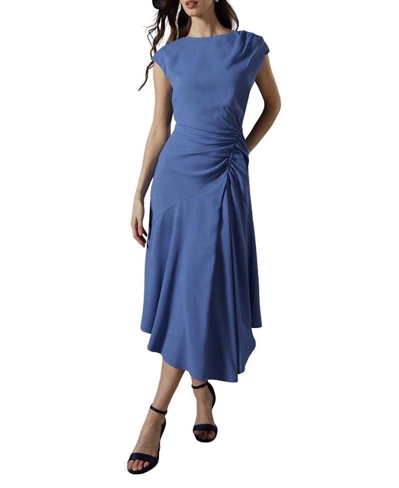 Coast Women's Drape Side Cap Sleeve Midi Dress
