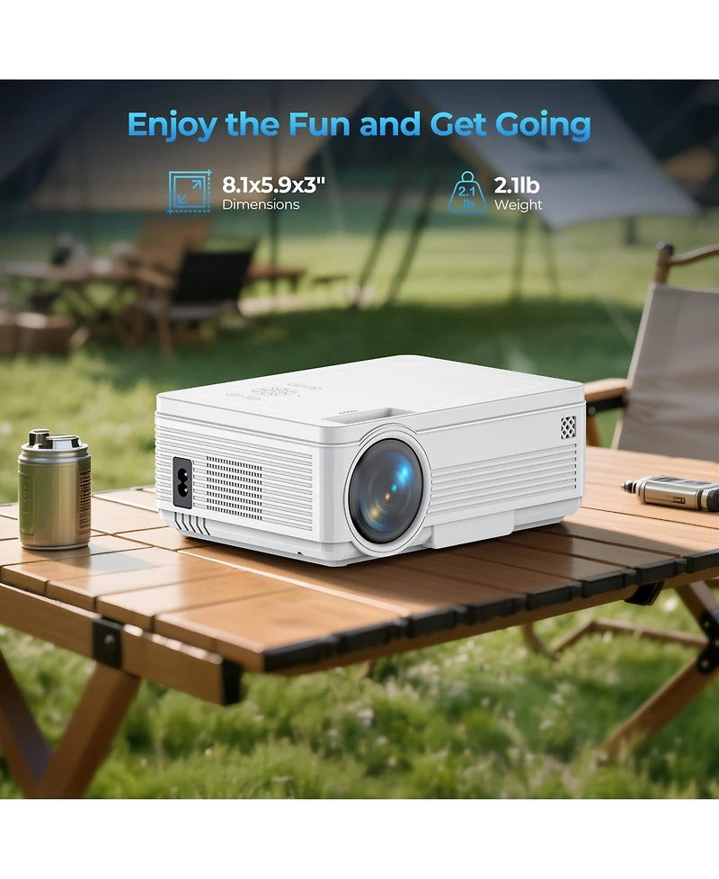 Mini Projector, Full Hd 1080P Support Video Projector, Portable Small Movie Projector