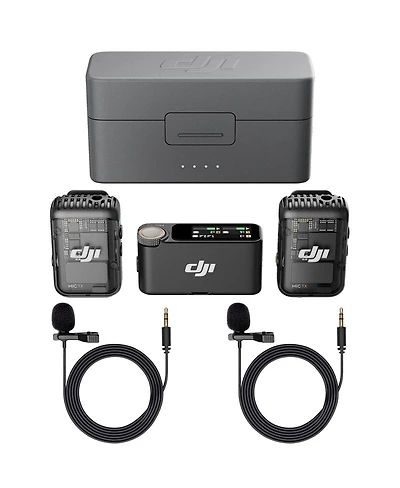 Dji Dji Mic 2 (2 Tx + 1 Rx + Charging Case), All-in-one Wireless Microphone, Intelligent Noise Cancelling, for iPhone, Android, Camera Bundle with, 2x